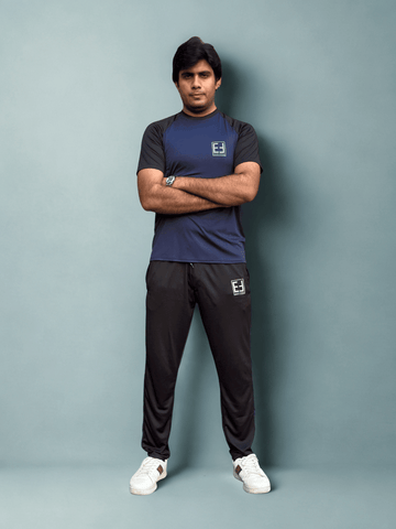 Navy Blue & Black - Summers dry fit Tracksuit