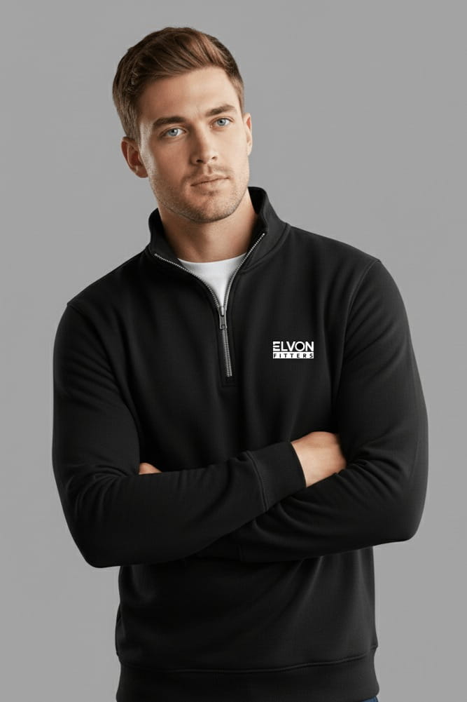 Black Quarter-zip Sweatshirt