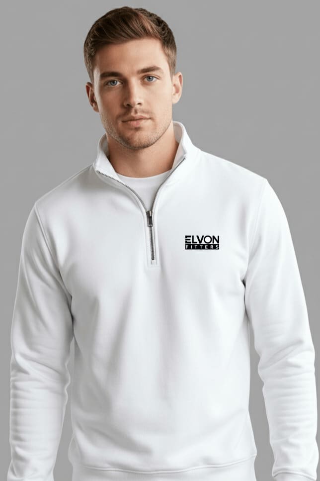 White Quarter-zip Sweatshirt