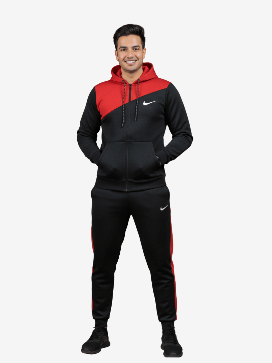 Red & Black Hoodie & Trouser - Premium Winter Tracksuit