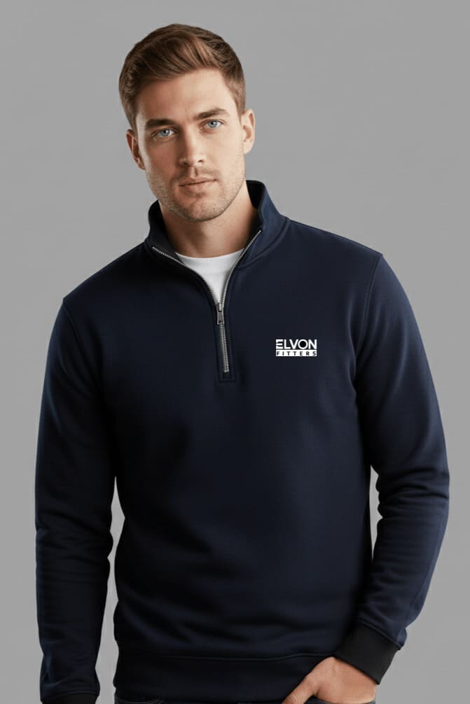 Navy Blue Quarter-zip Sweatshirt