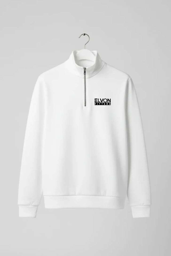White Quarter-zip Sweatshirt