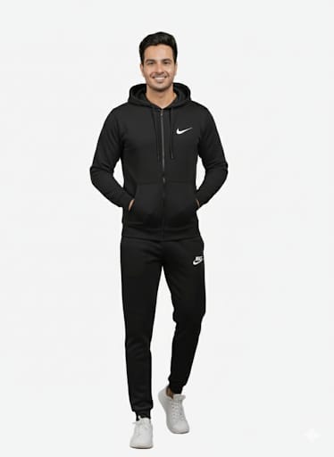 Black Hoodie & Trouser - Premium Winter Tracksuit