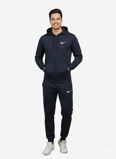 Navy Blue Hoodie & Trouser - Premium Winter Tracksuit